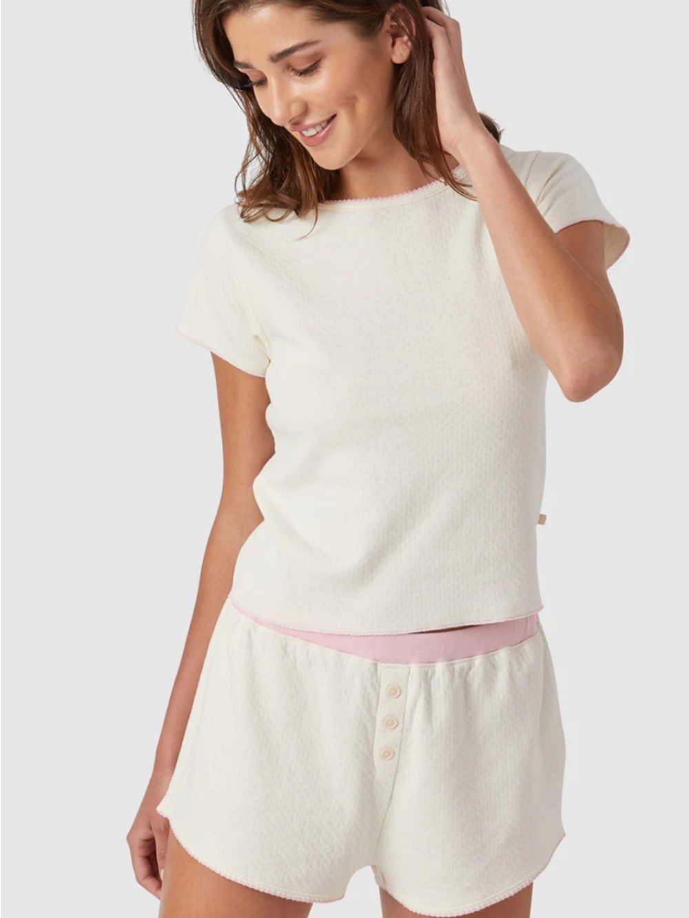 Cozyland Baby Jean Tee in Rose Water